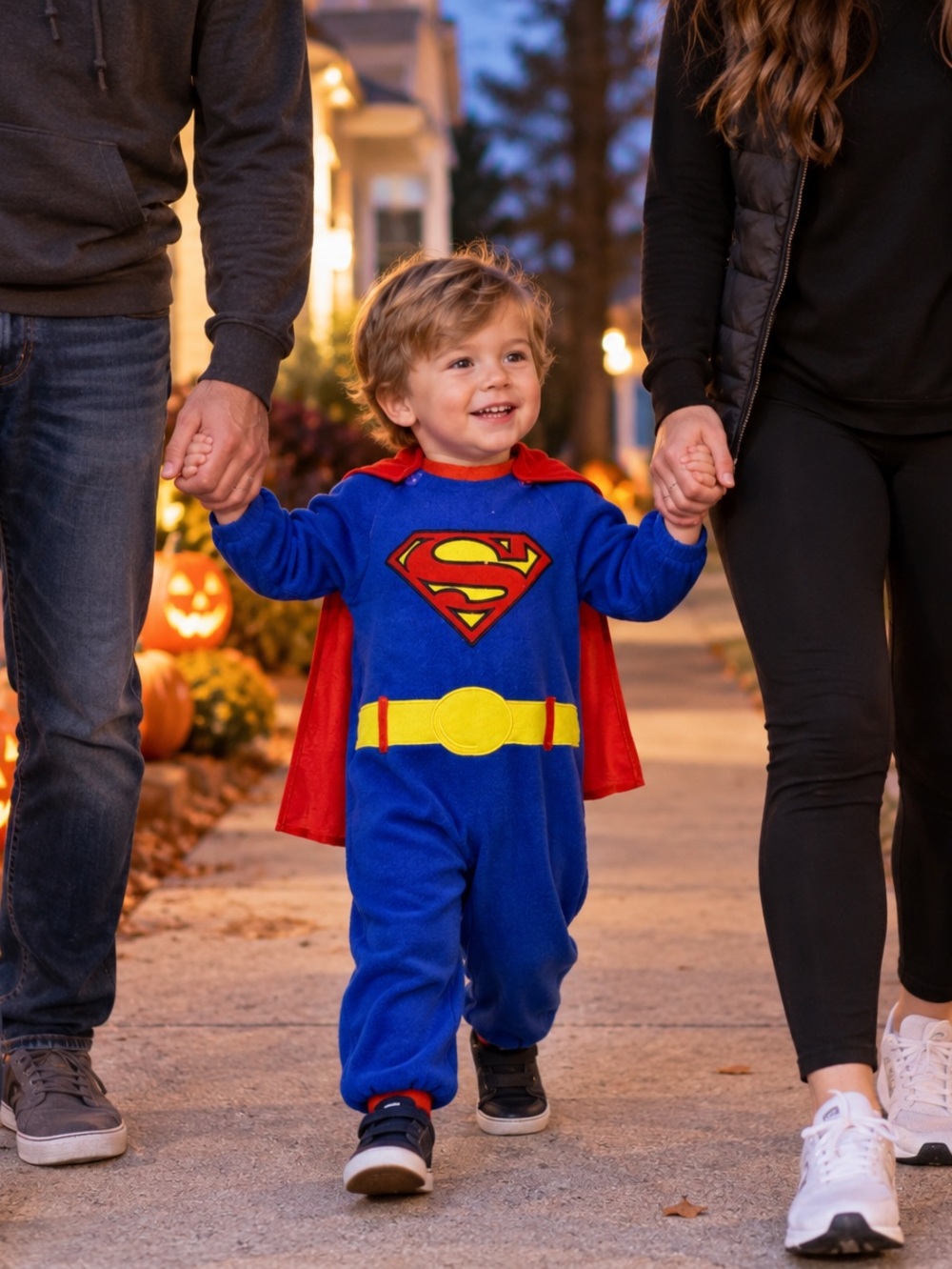 DC COMICS Superman Hero Jumpsuit Cape 12-36M Toddler Costume Dress Up Halloween